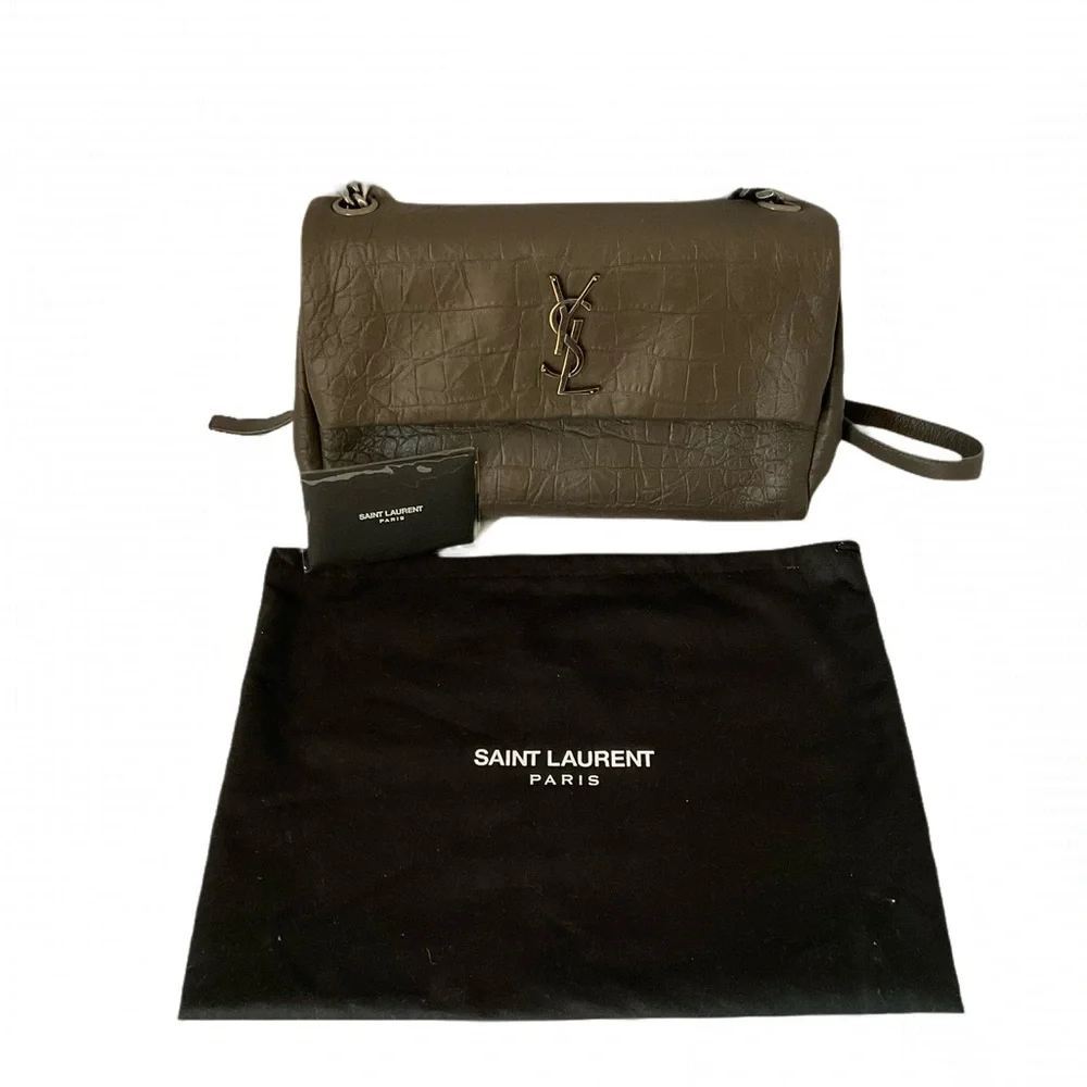 Saint Laurent Medium Monogram West Hollywood Bag - Grey - Picture 1 of 9